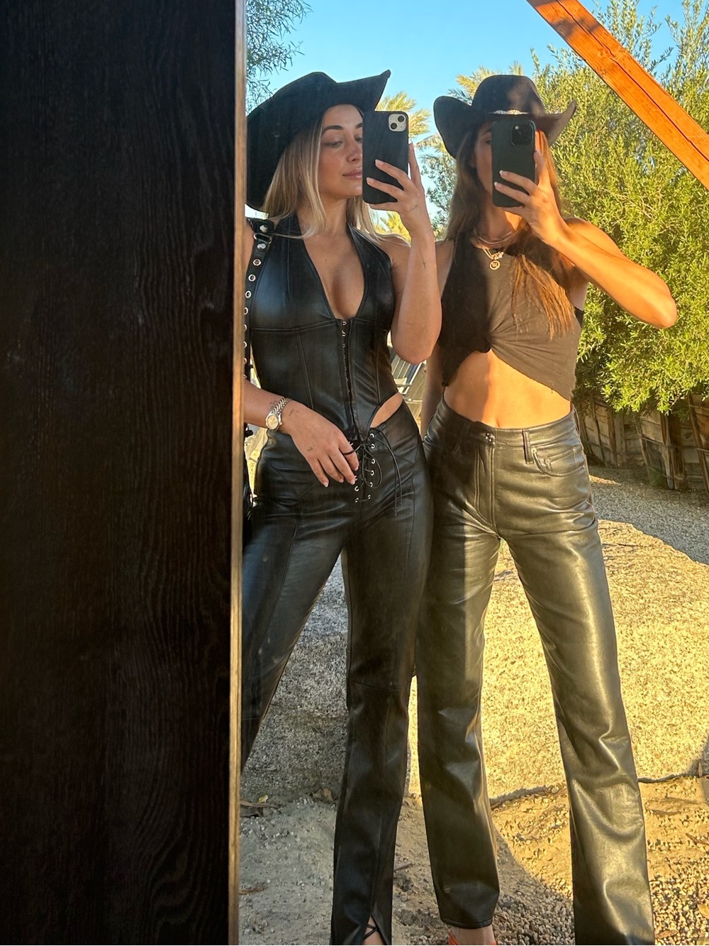 Miaou Lace Up Faux Leather Pant